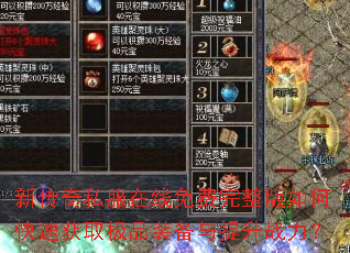 �´���˽�����������������ο��ٻ�ȡ��Ʒװ��������ս����